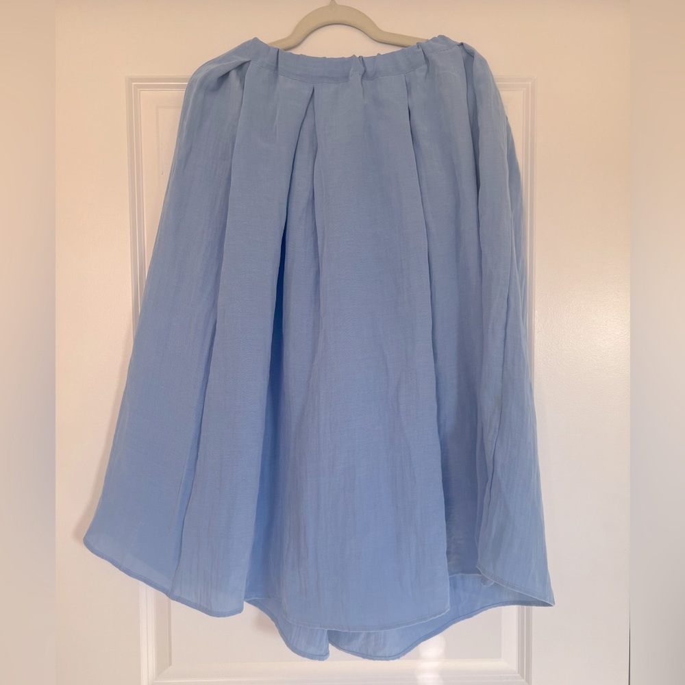 H&M Blue Flowy Midi Skirt